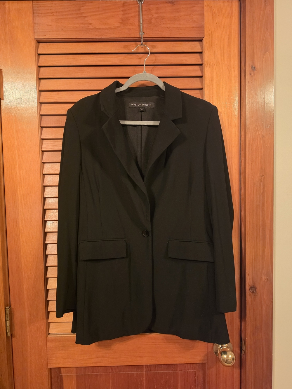 Boston Proper Black Single-Button Women's Blazer